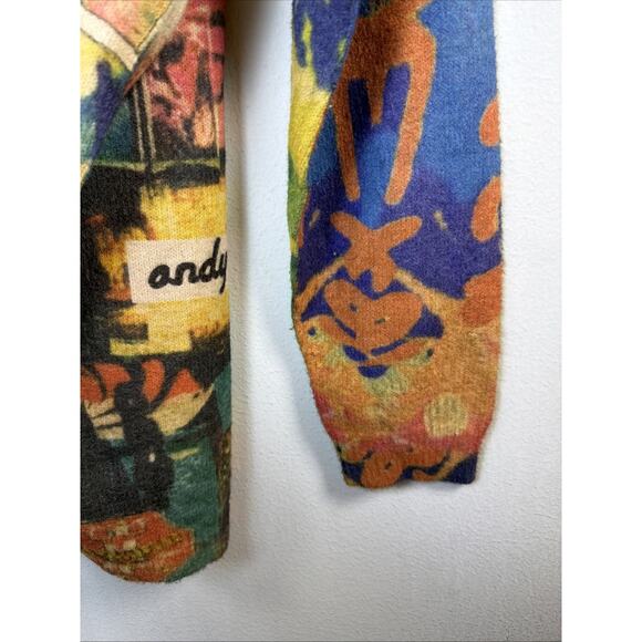 YESNO Sweater Unisex 4X Orange Pop Art Abstract Crewneck Wool Blend Andy Warhol - Picture 4 of 8